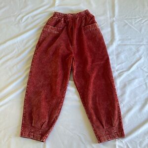 Womens Corduroy Jogger Pants Sz S High Waist Relaxed Retro‎ 90s Baggy Streetwear